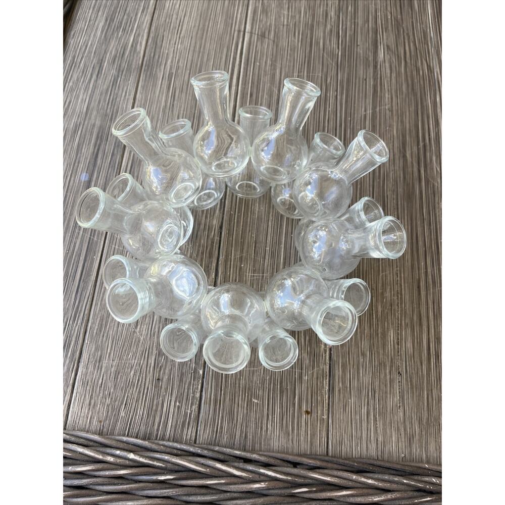 Vintage 18 Bottle Clustered Frog Glass Stacked Propagation Floral Bud Vase - Picture 5 of 6